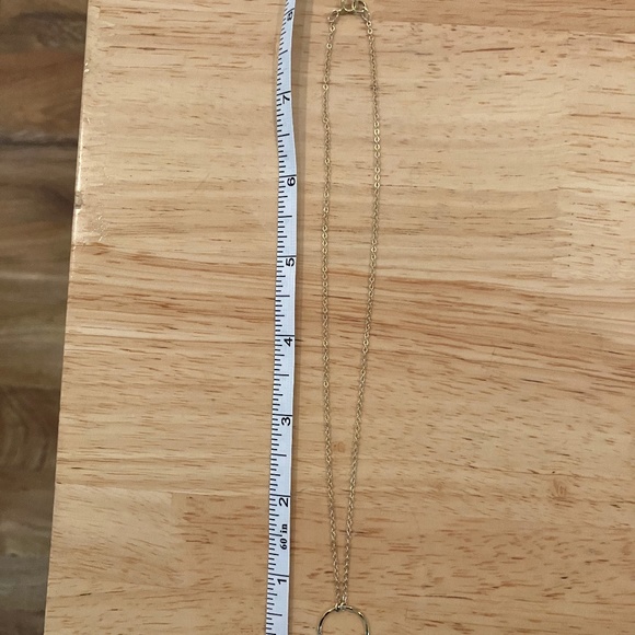 Handmade 14k Gold-Filled Hammered Circle Necklace 16'' - Picture 3 of 4